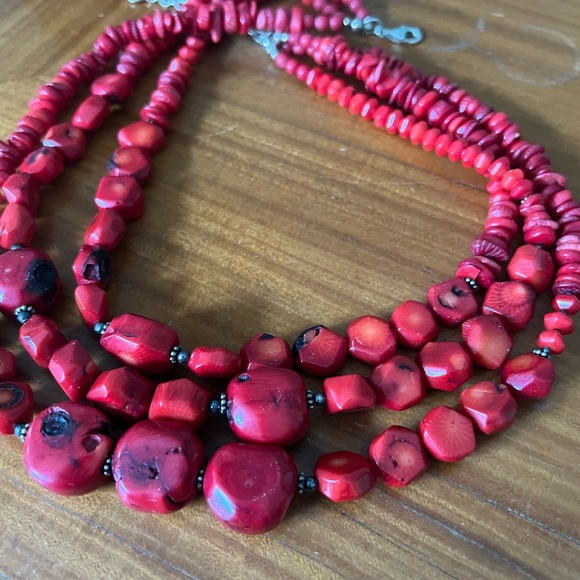 Studio Barse Bamboo Coral 3 Strand Necklace - Picture 3 of 4